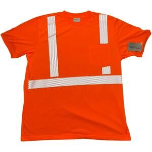 High-Visibility Orange Safety T-Shirt 3M Reflective /Pepsi Logo Sz L / Weargaurd